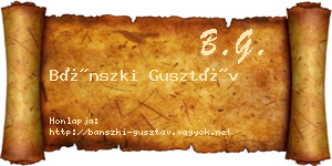 Bánszki Gusztáv névjegykártya