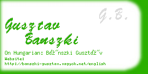 gusztav banszki business card